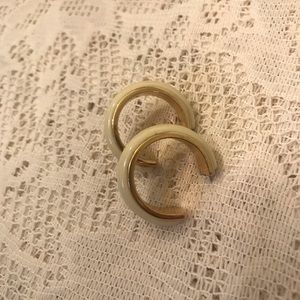 Vintage gold and white hoops
